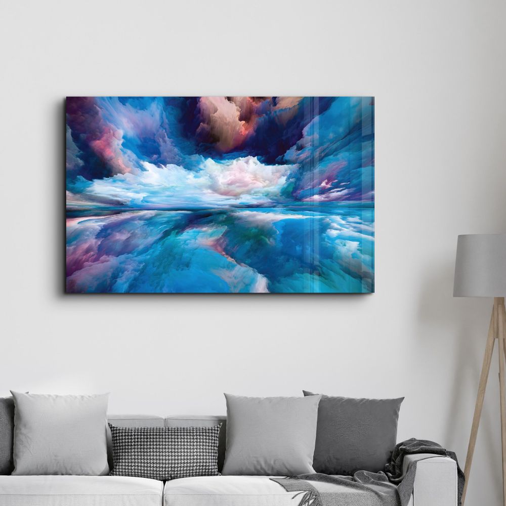 Autres décorations murales - Blue Clouds | Glass Wall Art - ARTDESIGNA
