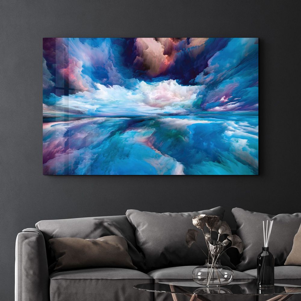 Autres décorations murales - Blue Clouds | Glass Wall Art - ARTDESIGNA