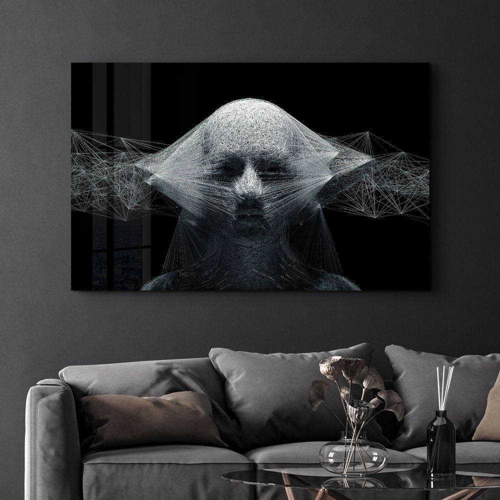 Autres décorations murales - The Rope Face V2 | Glass Wall Art - ARTDESIGNA