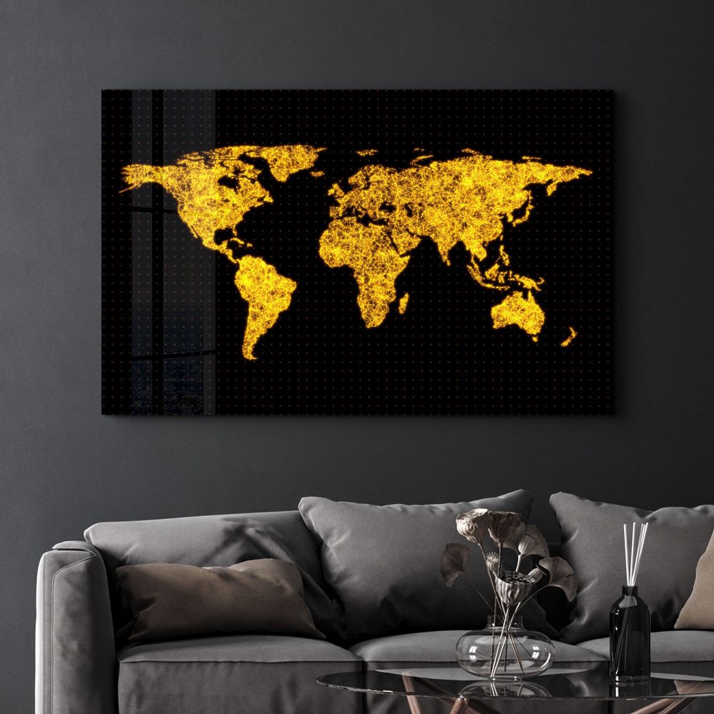 Other wall decoration - The Network Of The World | Glass Wall Art - ARTDESIGNA