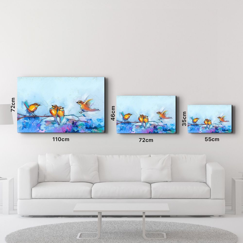 Autres décorations murales - Birds With Flower Painting | Glass Wall Art - ARTDESIGNA
