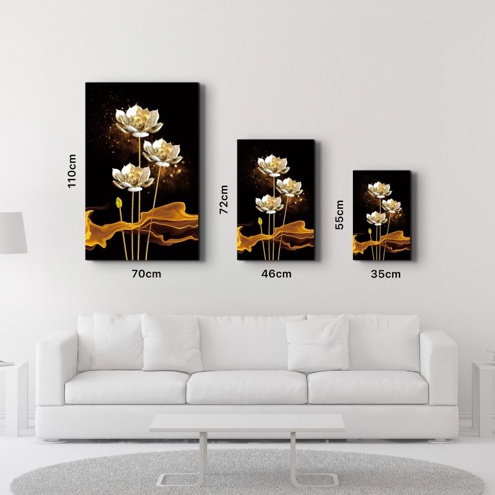 Autres décorations murales - The Golden Leaf Plant | Glass Wall Art - ARTDESIGNA