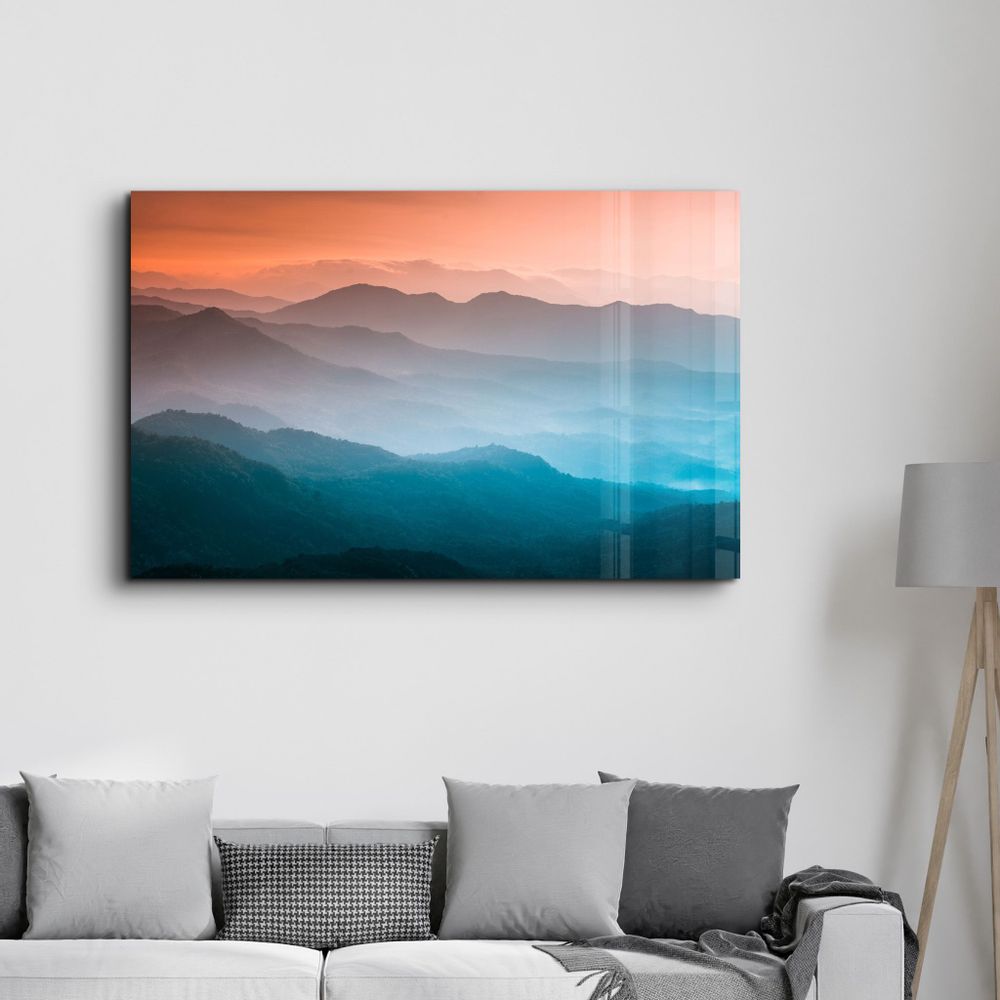 Other wall decoration - The Nature Between Orange And Blue | Glass Wall Art - ARTDESIGNA
