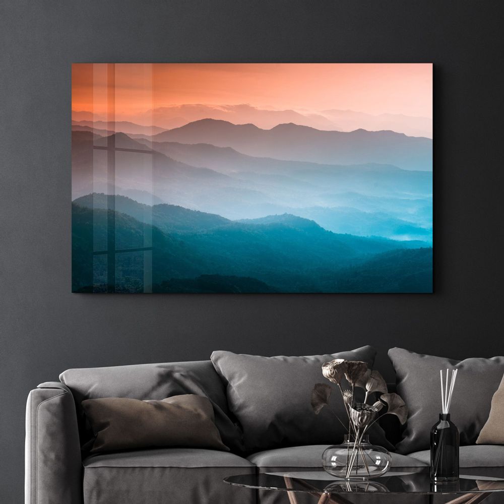 Other wall decoration - The Nature Between Orange And Blue | Glass Wall Art - ARTDESIGNA