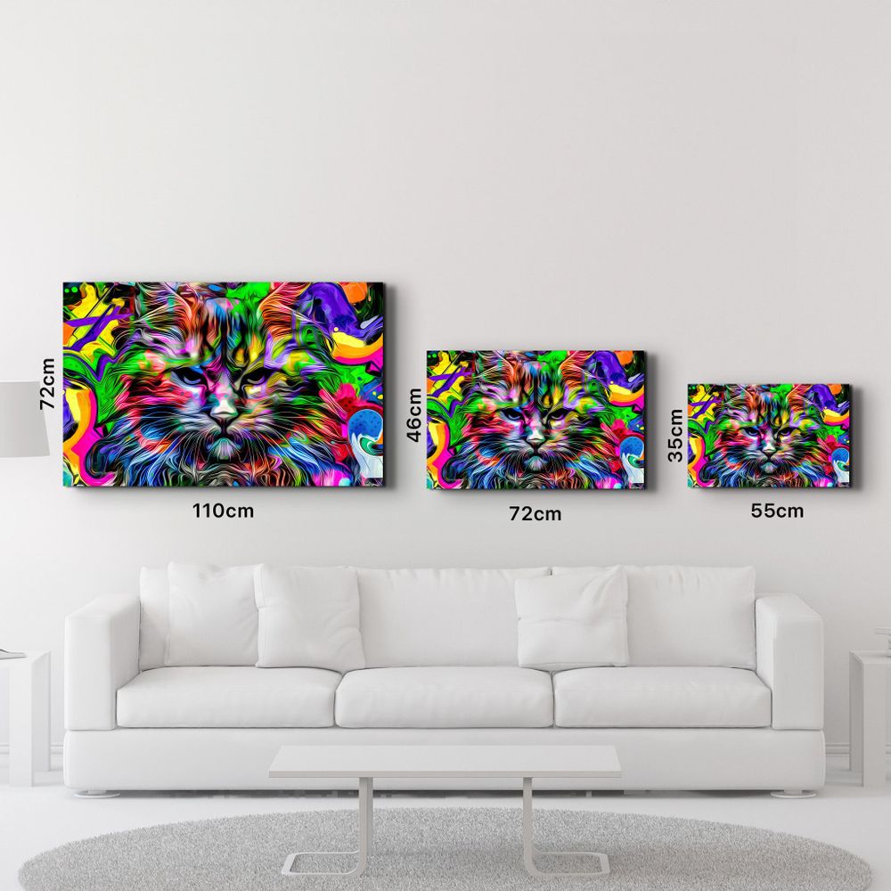 Other wall decoration - Colorful Cat | Glass Wall Art - ARTDESIGNA