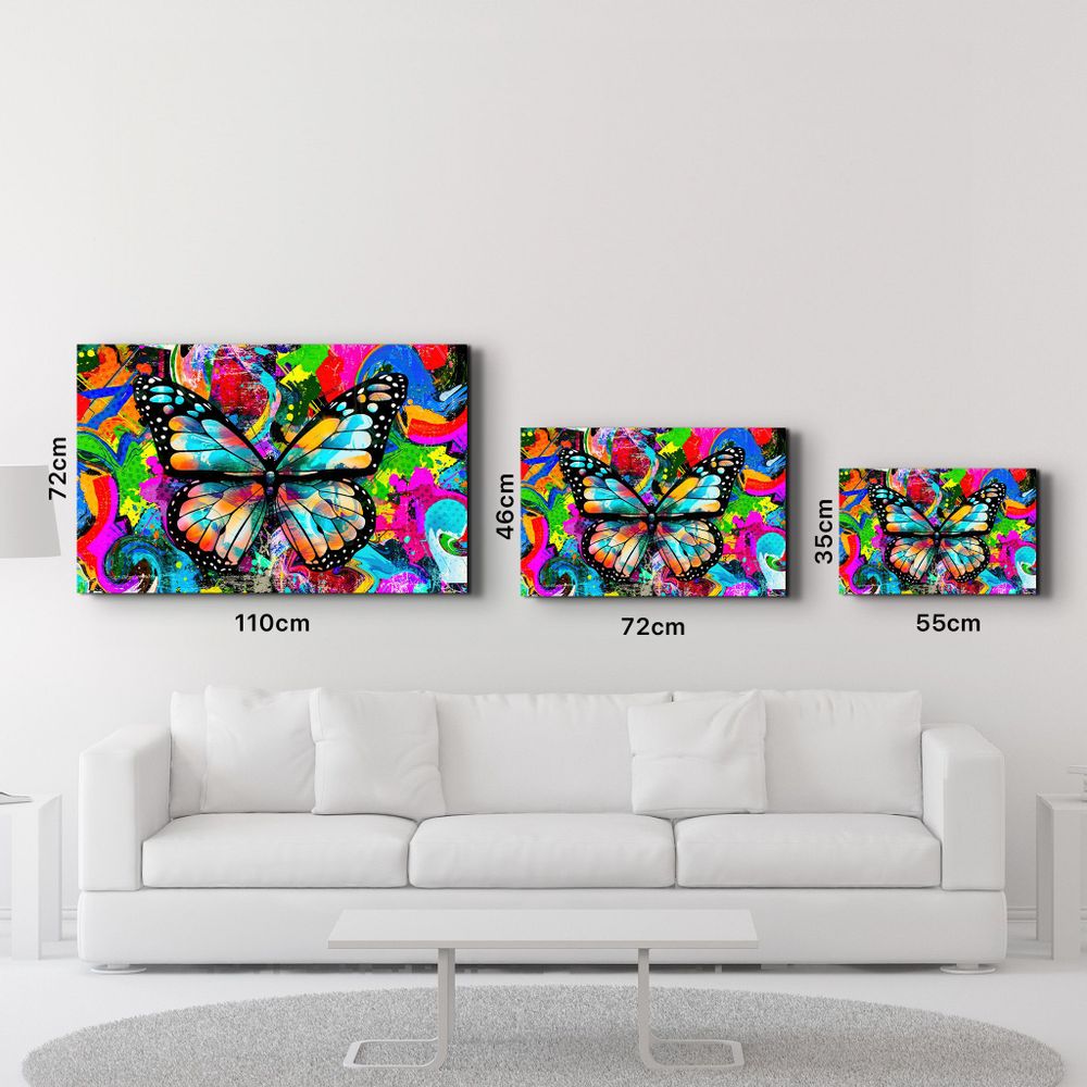 Autres décorations murales - Colorful Butterfly | Glass Wall Art - ARTDESIGNA