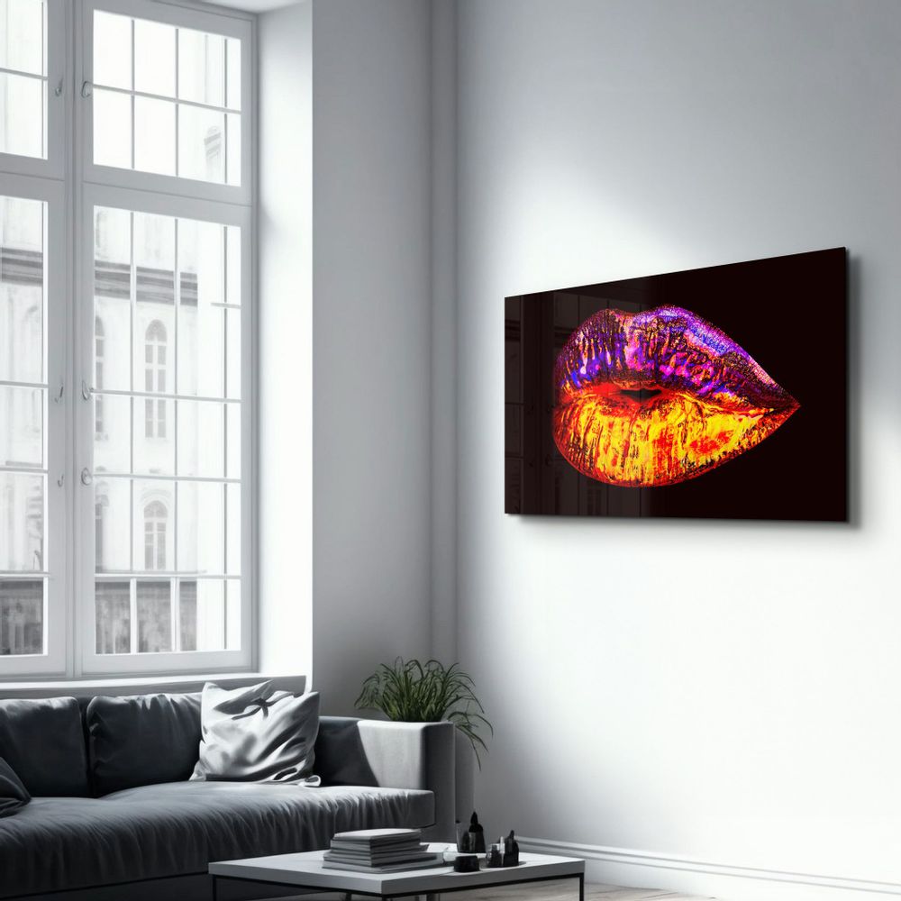 Other wall decoration - Neon Lip | Glass Wall Art - ARTDESIGNA