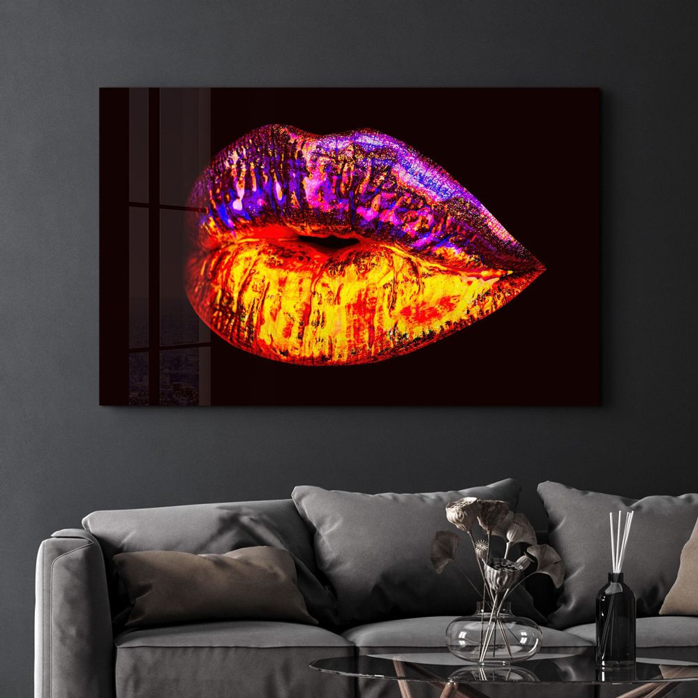 Other wall decoration - Neon Lip | Glass Wall Art - ARTDESIGNA