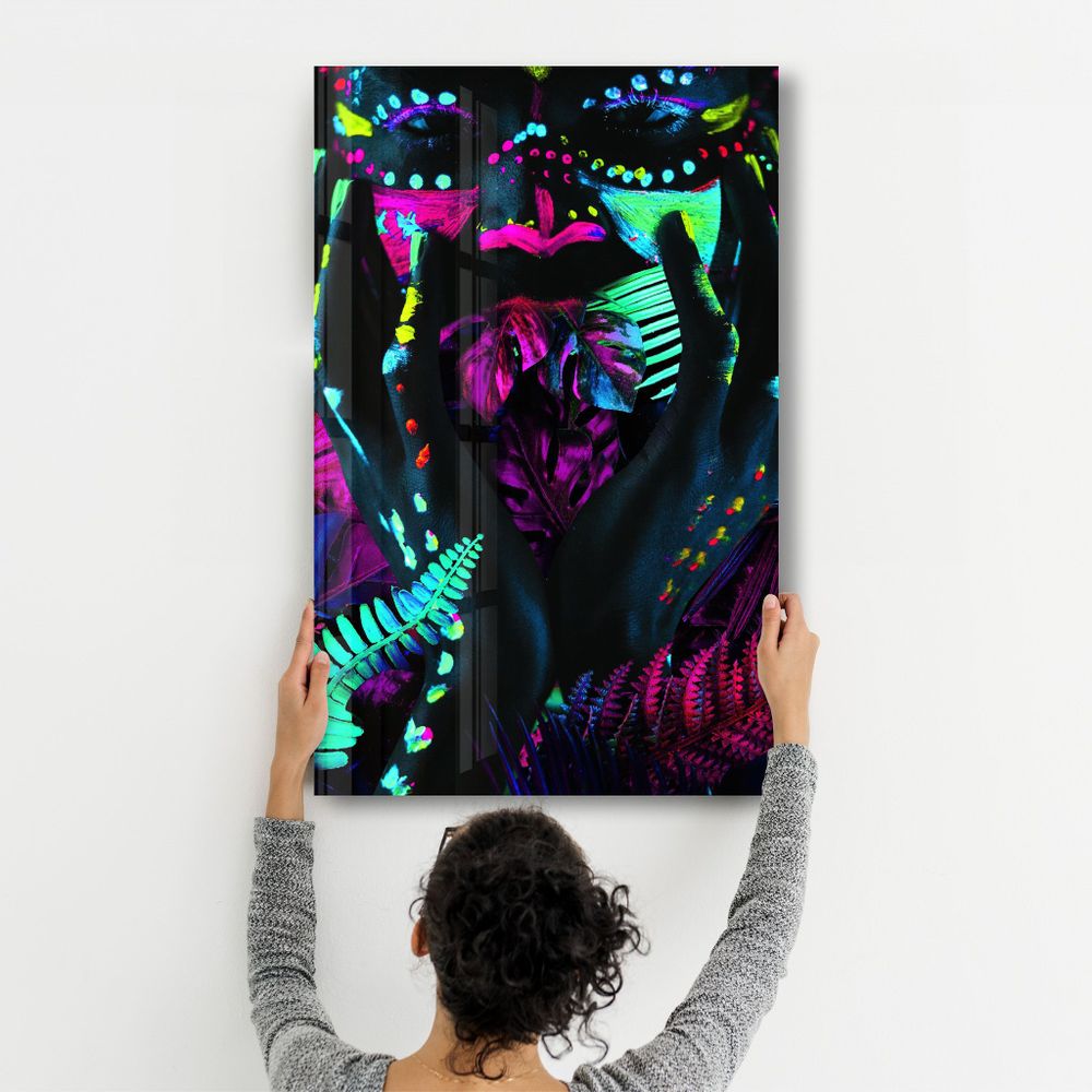 Other wall decoration - Neon Face | GLASS WALL ART - ARTDESIGNA