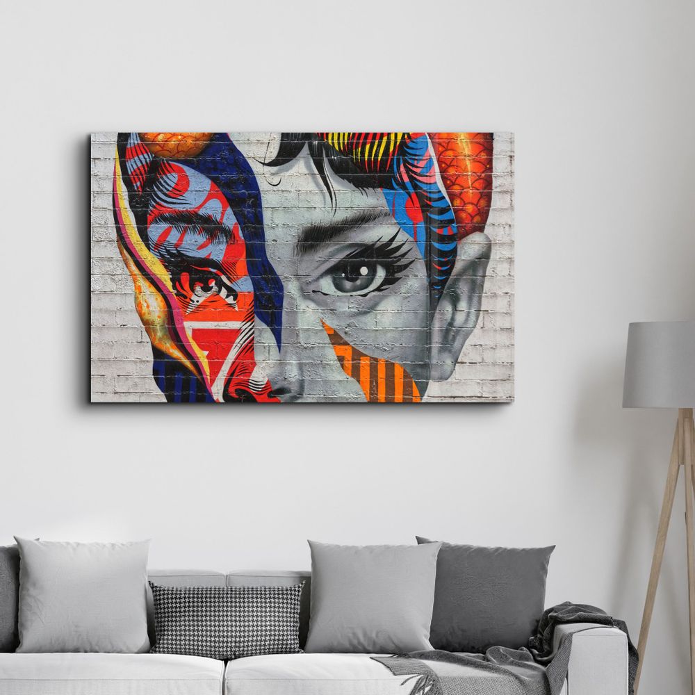 Other wall decoration - Two Sided Face Glass Wall Art - ARTDESIGNA
