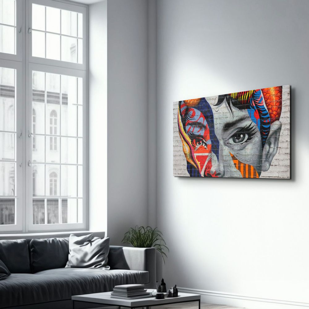 Other wall decoration - Two Sided Face Glass Wall Art - ARTDESIGNA