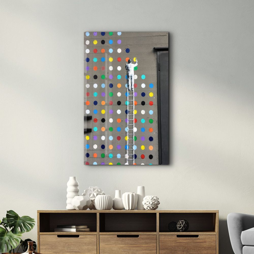 Autres décorations murales - Colorful Dots | GLASS WALL ART - ARTDESIGNA
