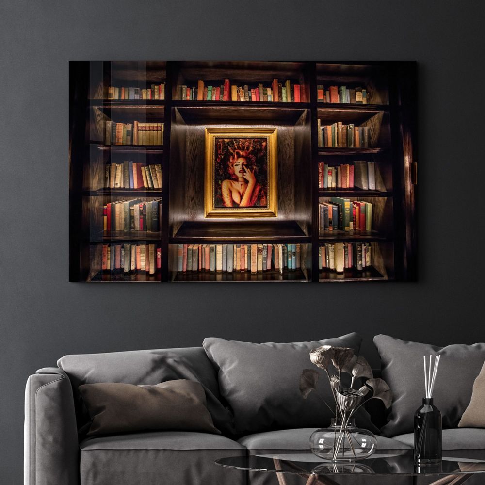 Autres décorations murales - A Small Library | GLASS WALL ART - ARTDESIGNA