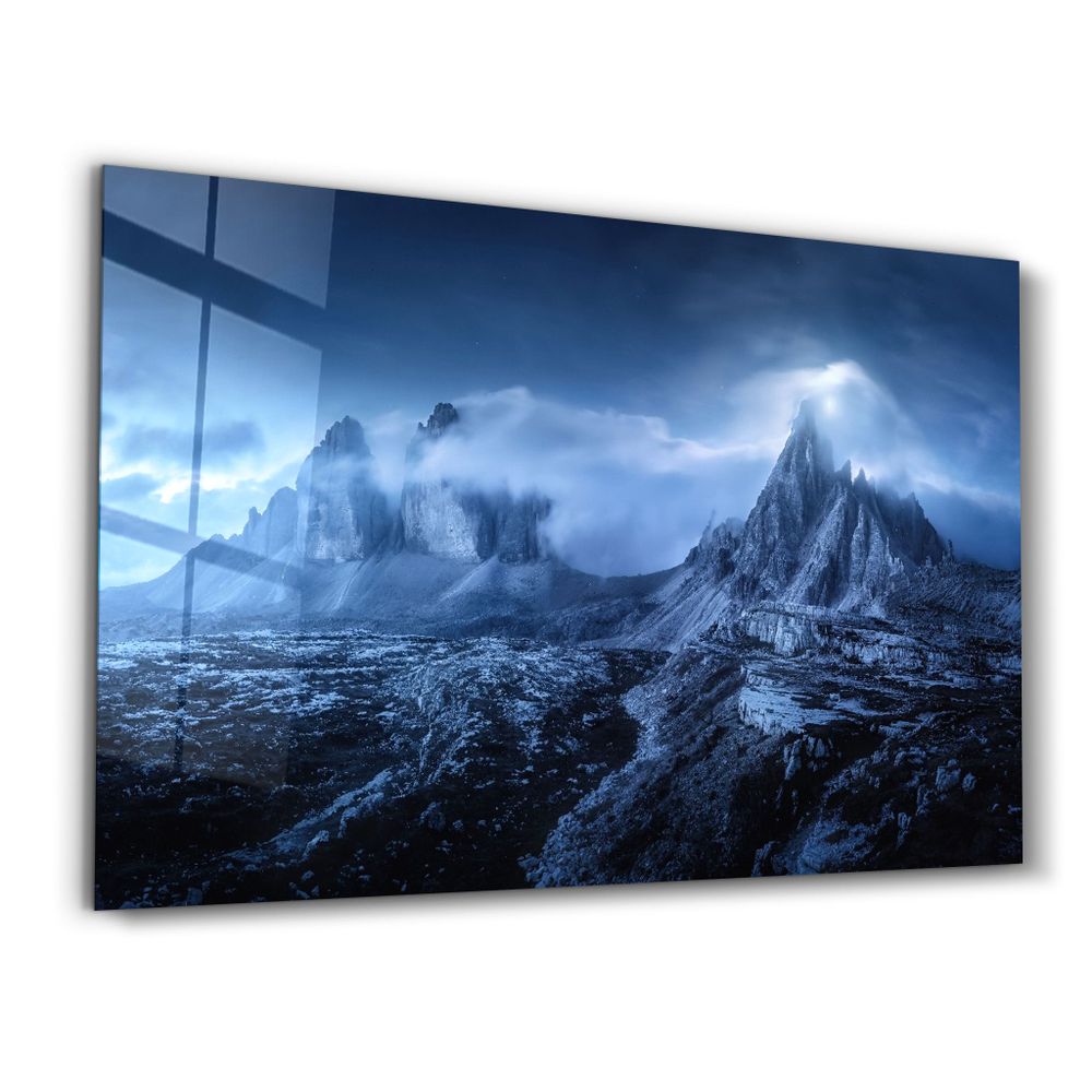 Autres décorations murales - Foggy Mountains | GLASS WALL ART - ARTDESIGNA