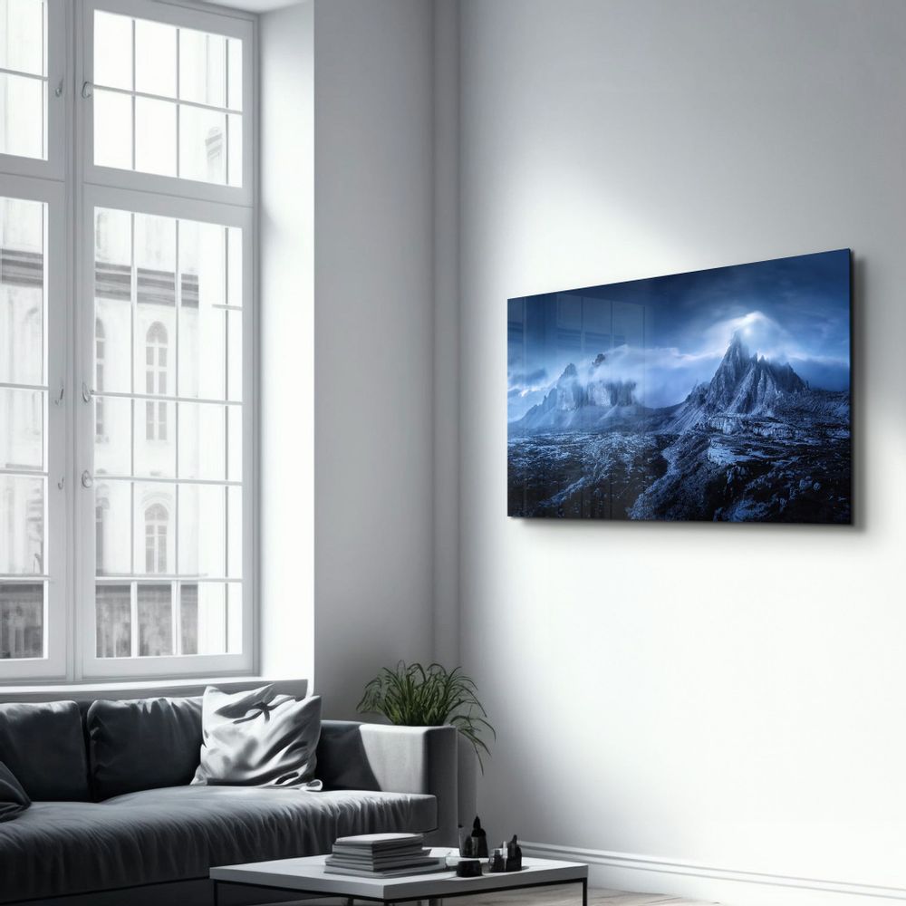 Autres décorations murales - Foggy Mountains | GLASS WALL ART - ARTDESIGNA