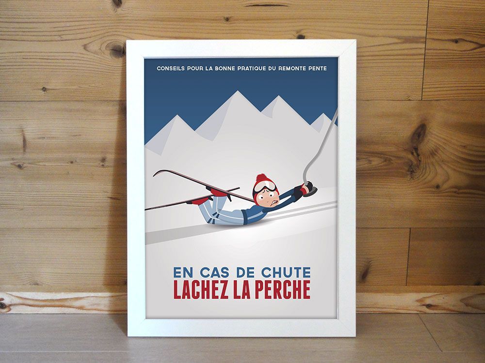 Affiches - Affiche Lachez la perche - COSYNÉVÉ - MOUNTAIN POSTERS