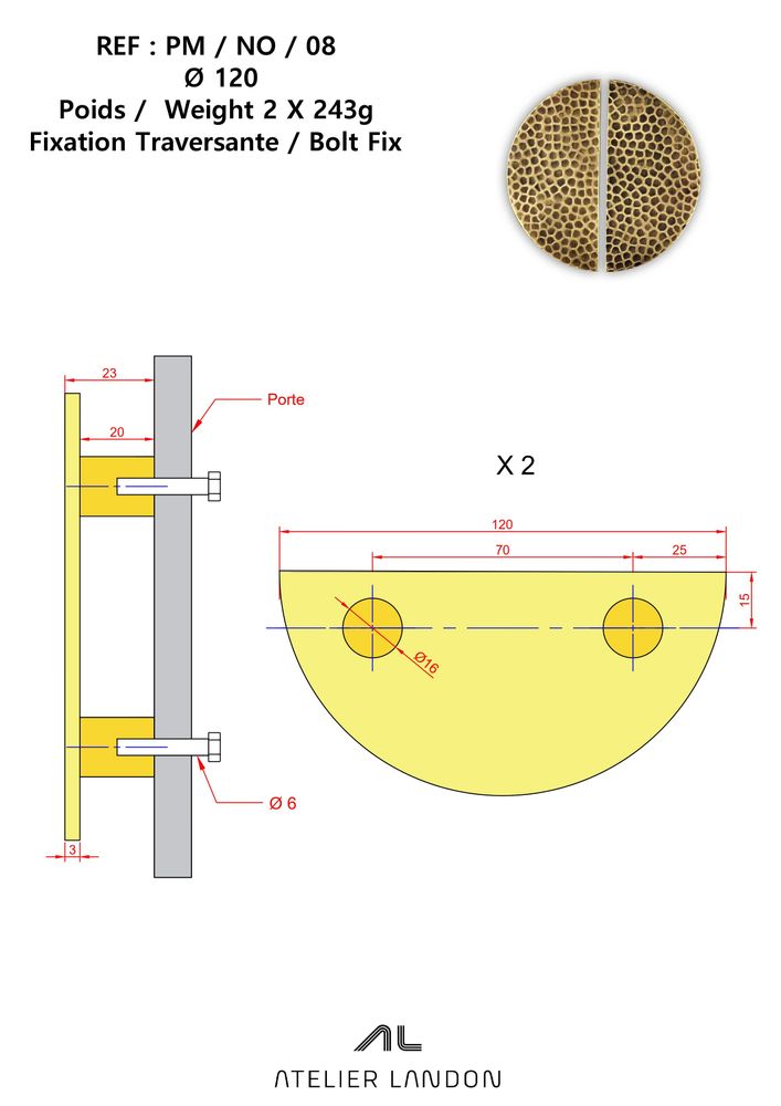 Doorknobs - Pull handles PT/NO/01 - ATELIER LANDON