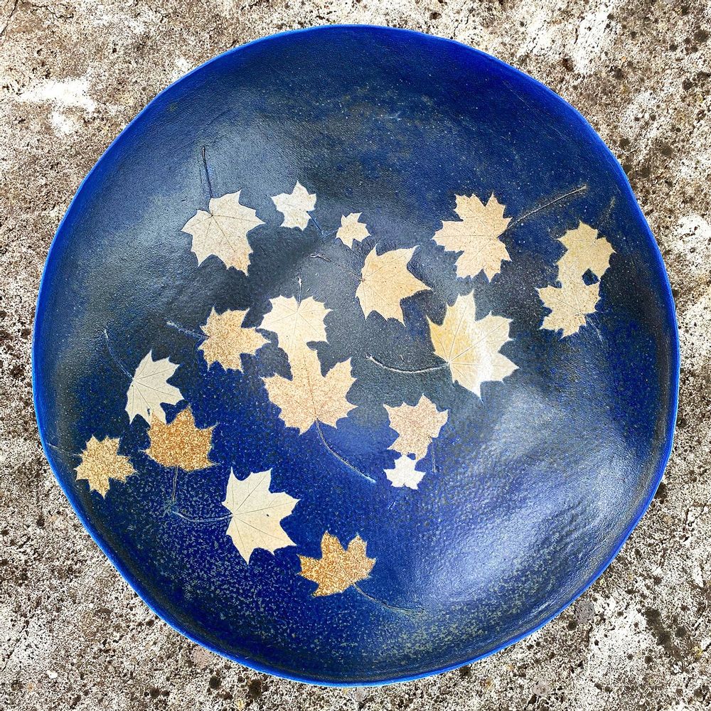 Ceramic - Big blue maple cup - CÉRAMIQUE HELENE RAYMOND