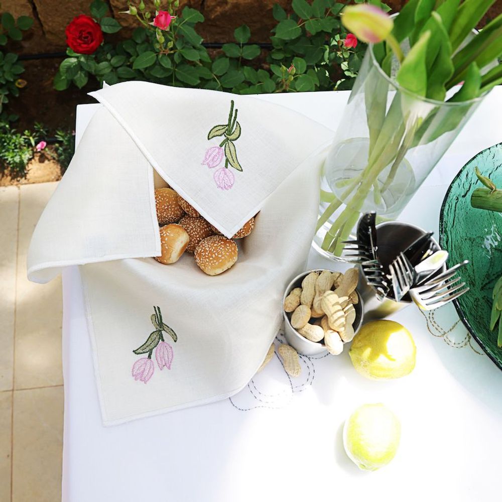 Gifts - Bread Cover with Tulip Embroidery - HYA CONCEPT STORE