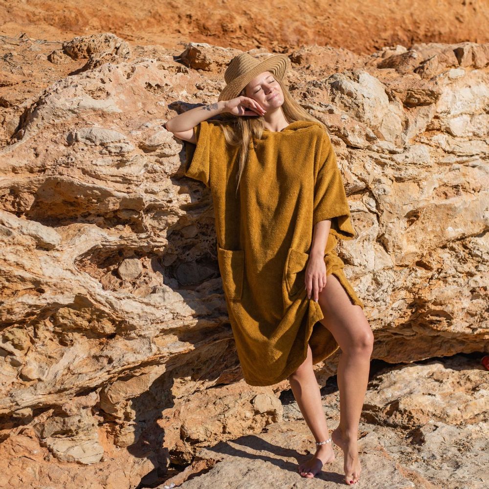 Prêt-à-porter - Poncho de bain Premium BIO - Caramel - ATELIER DUNE