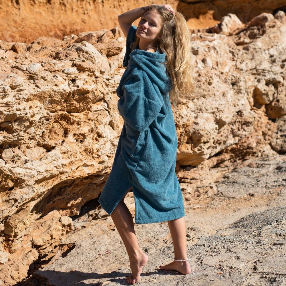 Prêt-à-porter - Poncho de bain premium BIO - Lagon - ATELIER DUNE