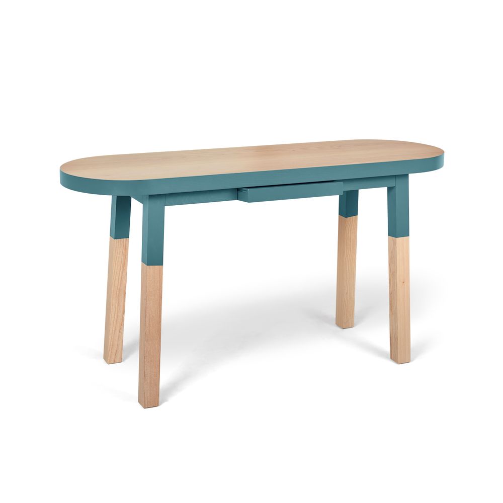 Desks - 100% solid wood oval desk with drawer - MON PETIT MEUBLE FRANÇAIS