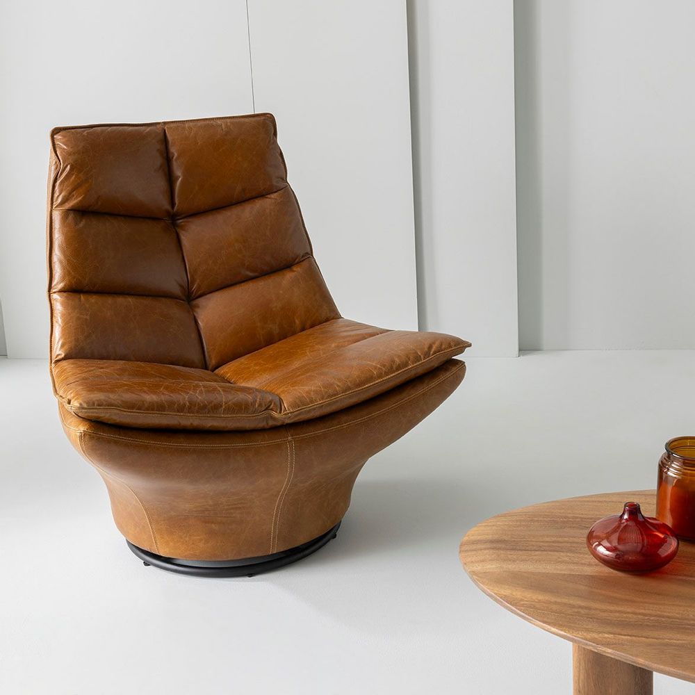 Fauteuils - Fauteuil pivotant cuir Achille - SIGNATURE MOBILIER ET DÉCORATION