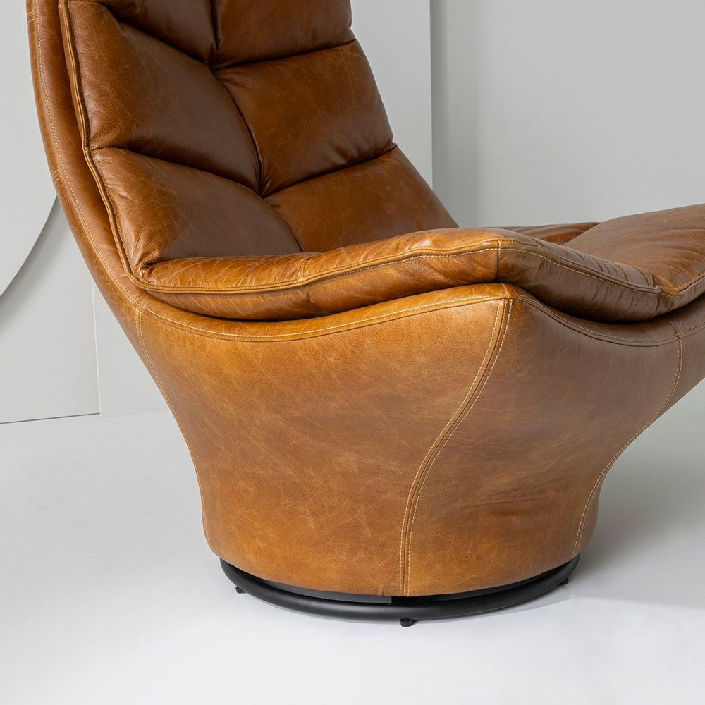 Fauteuils - Fauteuil pivotant cuir Achille - SIGNATURE MOBILIER ET DÉCORATION