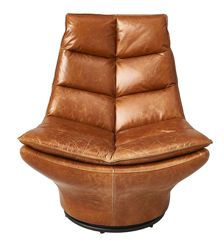 Fauteuils - Fauteuil pivotant cuir Achille - SIGNATURE MOBILIER ET DÉCORATION