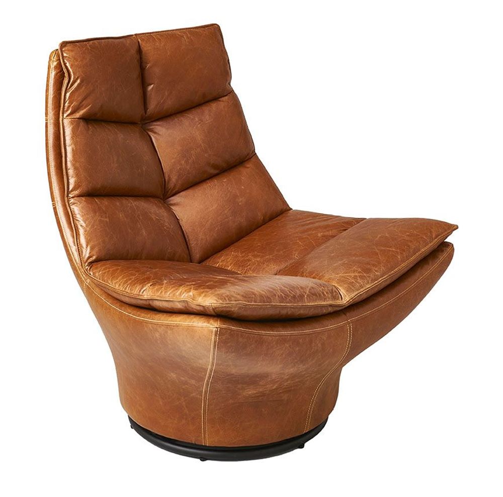 Fauteuils - Fauteuil pivotant cuir Achille - SIGNATURE MOBILIER ET DÉCORATION