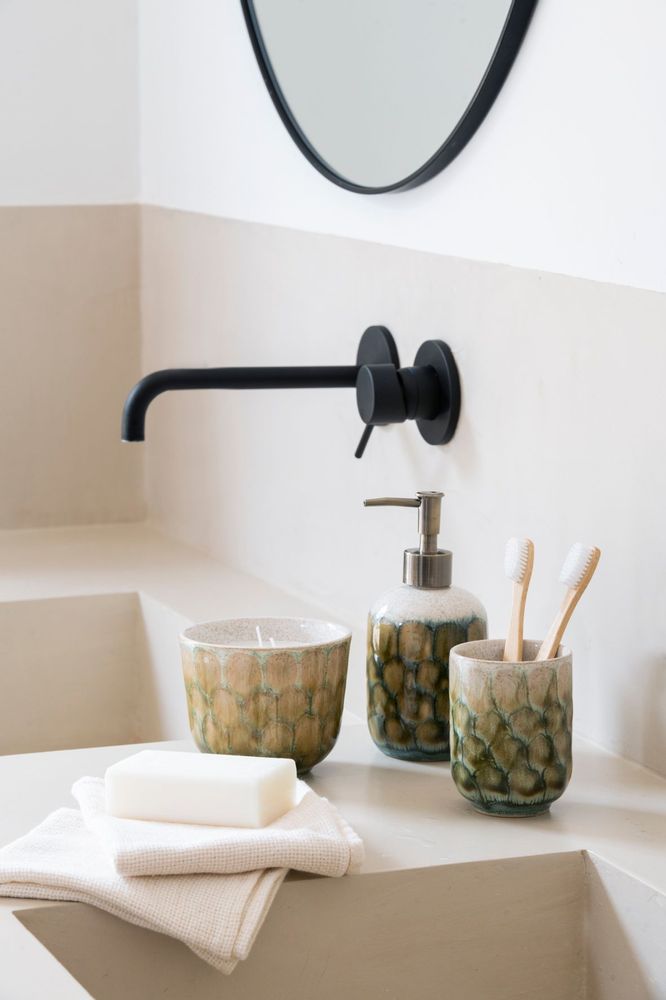 Soap dishes - BA24034 Soap dispenser Ø8x17.5 cm / 450 ml - ANDREA HOUSE