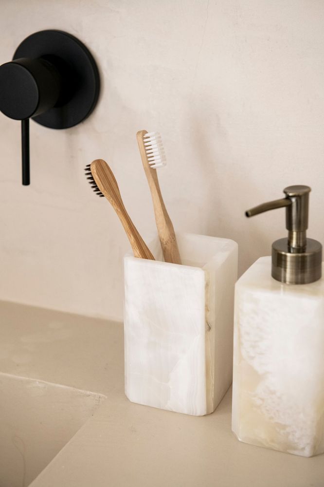 Rangements pour salle de bain - BA24093 Porte-brosse à dents 7x7x11 cm - ANDREA HOUSE