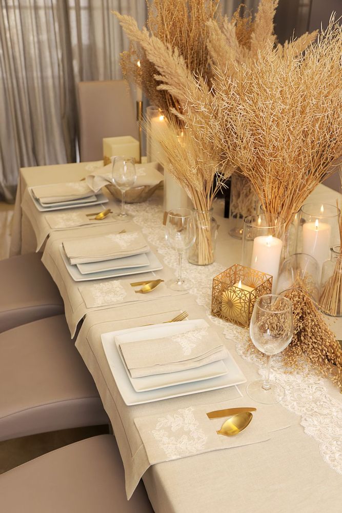 Serviettes - Couvre-pain beige en dentelle - HYA CONCEPT STORE