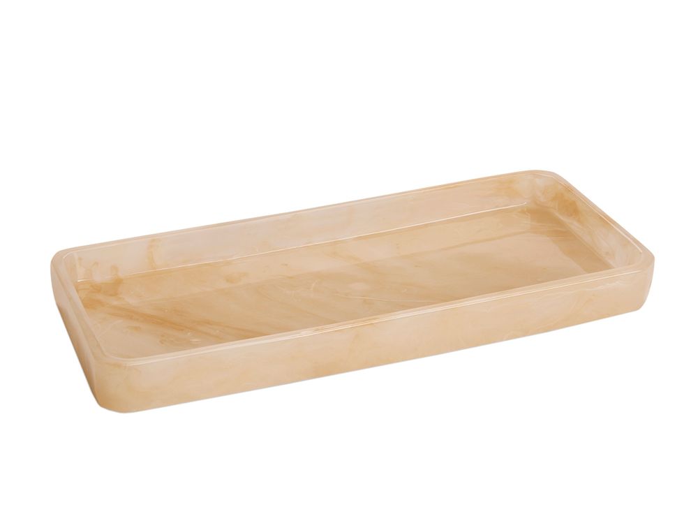 Soap dishes - BA24198 Nacar polyresin tray 25x11x2.5 cm - ANDREA HOUSE