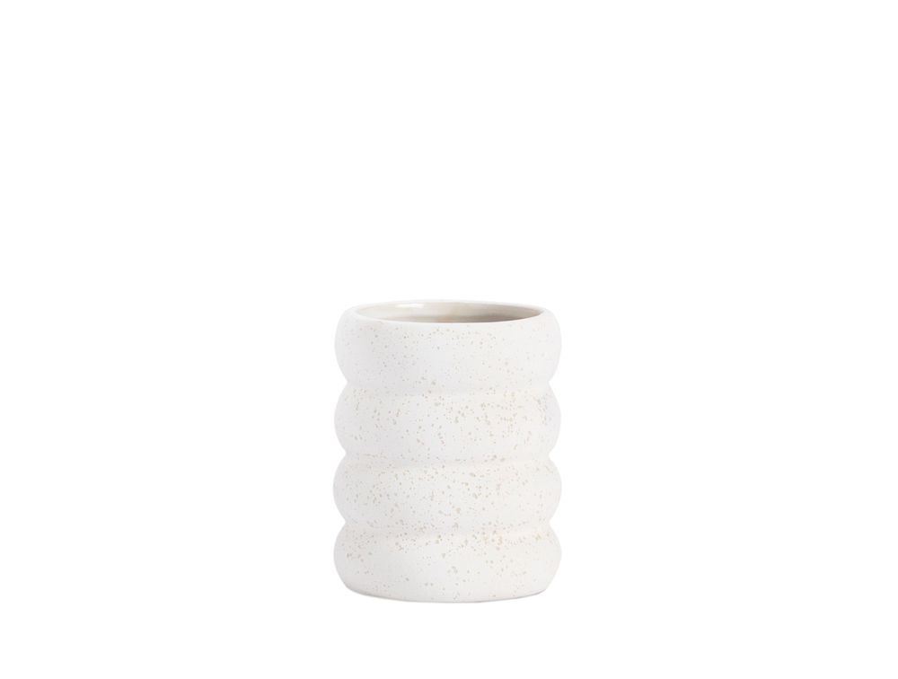 Bathroom storage - BA24503 Dolomite Brush Holder Ø8X10Cm - ANDREA HOUSE
