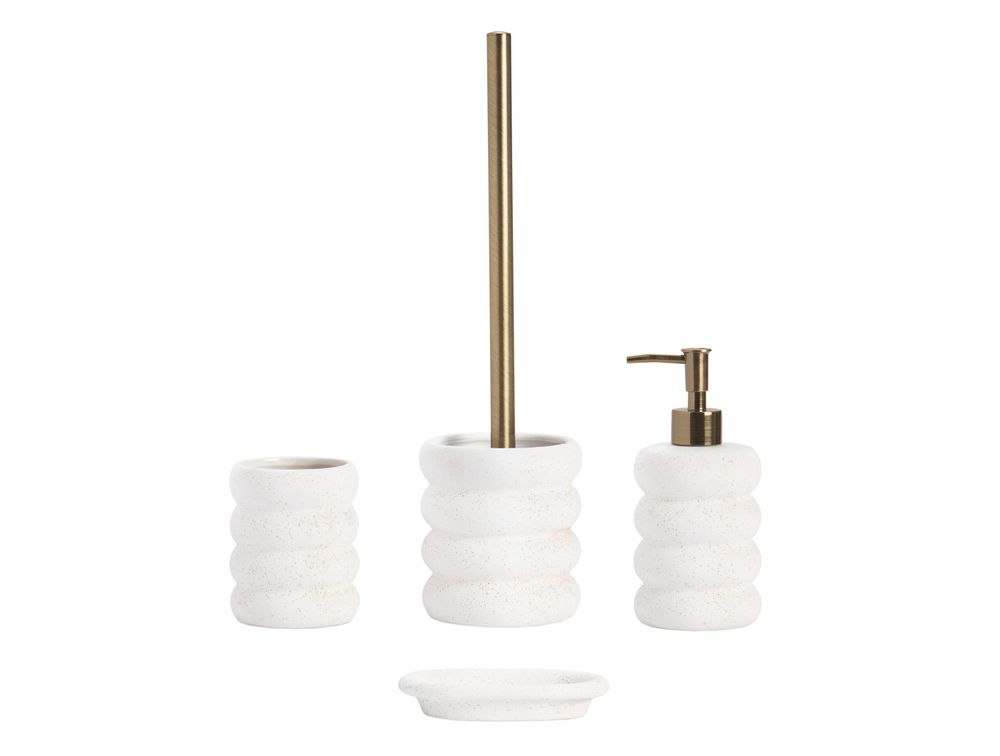 Bathroom storage - BA24503 Dolomite Brush Holder Ø8X10Cm - ANDREA HOUSE