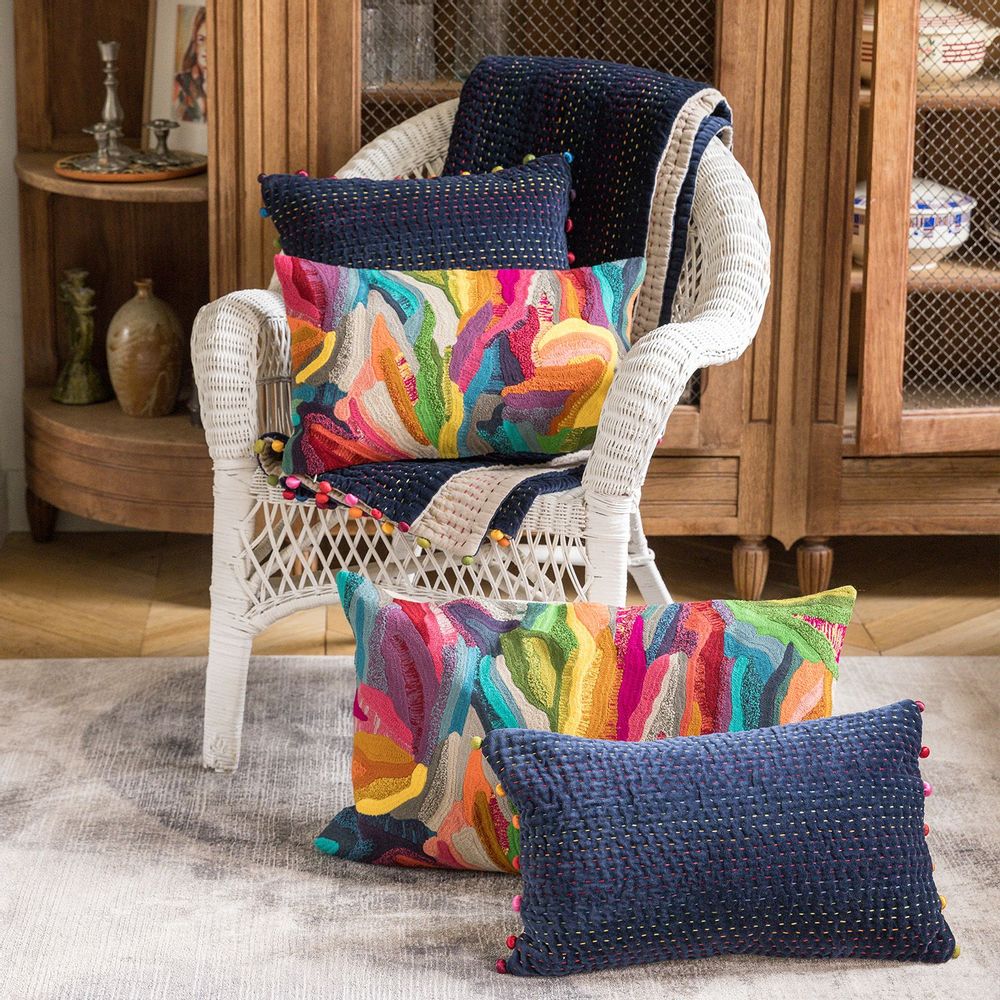 Fabric cushions - Betty embroidered cushion - MAISON VIVARAISE - SDE VIVARAISE WINKLER