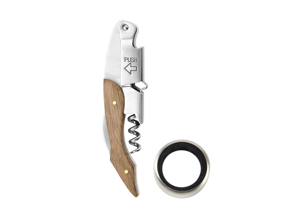Kitchen utensils - CC24500 Stainless Steel/Acacia Corkscrew Set - ANDREA HOUSE