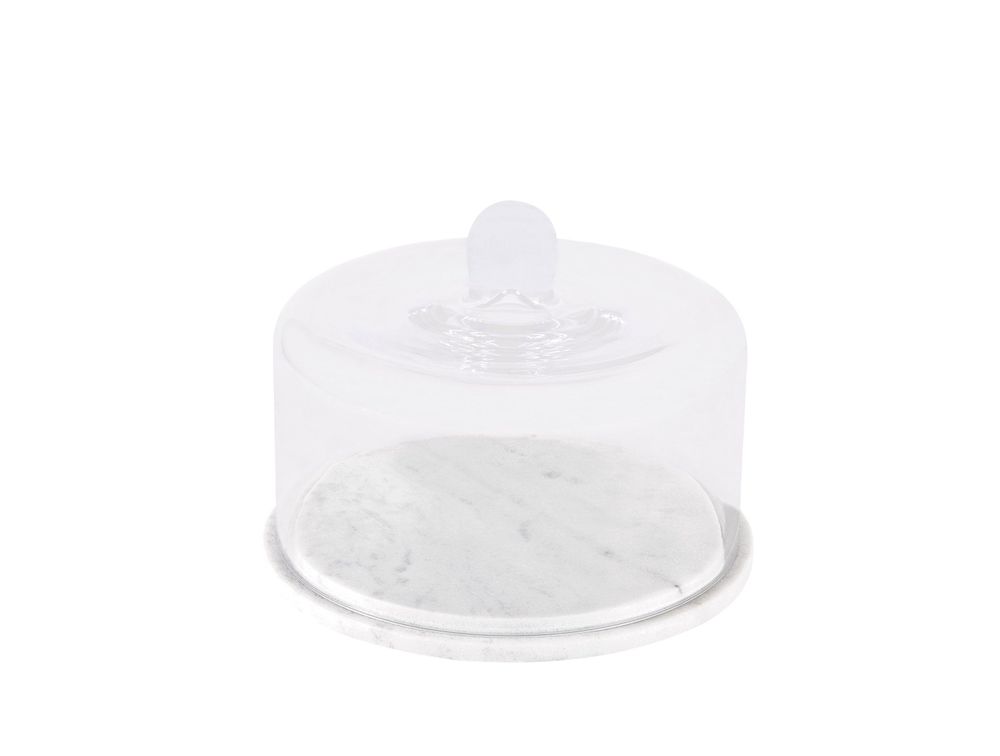 Food storage - CC24560 Marble And Glass Cheese Dome Ø24X18Cm - ANDREA HOUSE