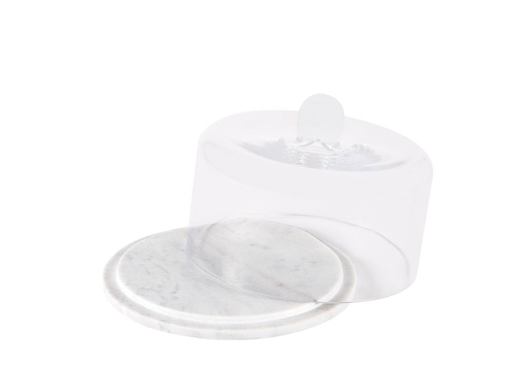 Food storage - CC24560 Marble And Glass Cheese Dome Ø24X18Cm - ANDREA HOUSE