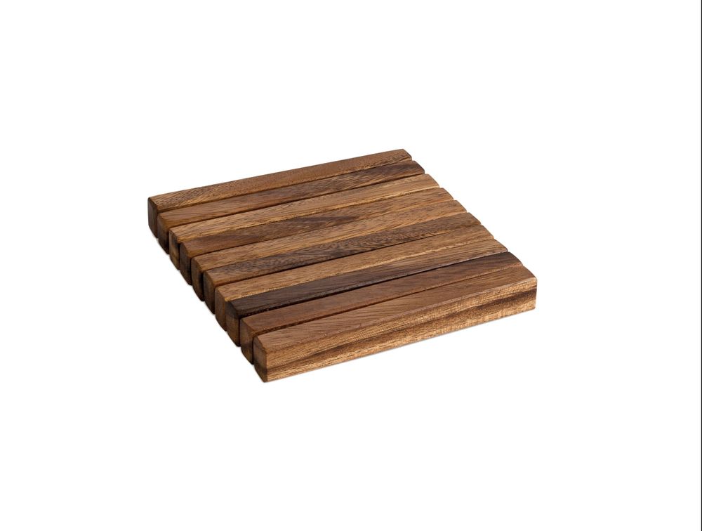 Plats et saladiers - MS24011 Sous-plat en bois d'acacia 15x15,5x2 cm - ANDREA HOUSE