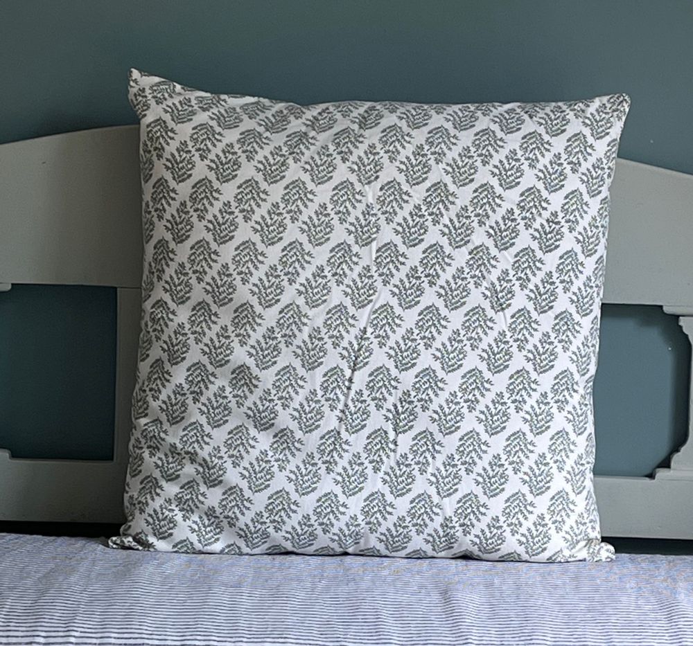 Coussins textile - Coussin bloc print  hand made motif végétal fougère - LA QUILT FAMILY