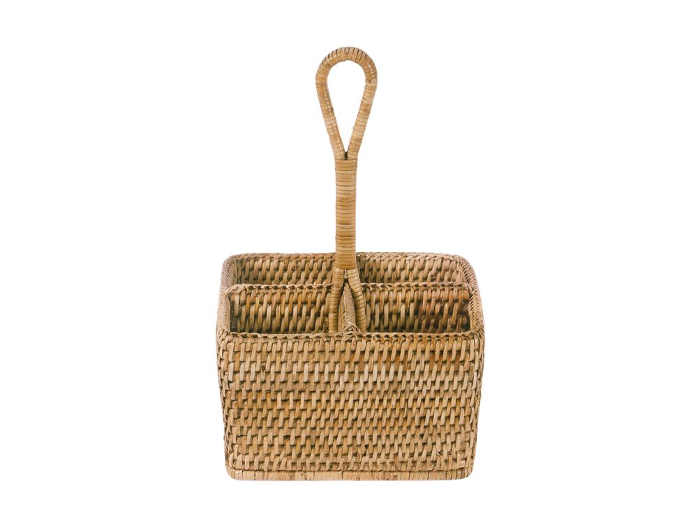 Couverts de service - MS24126 Porte-couverts en rotin 20x20x36 cm - ANDREA HOUSE