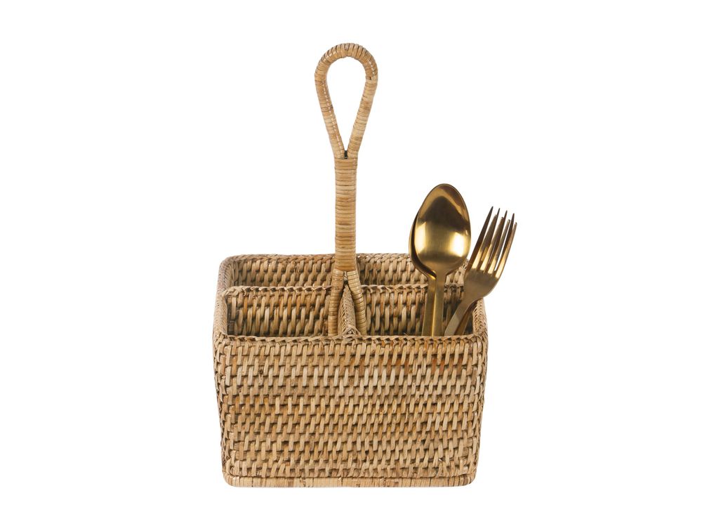 Couverts de service - MS24126 Porte-couverts en rotin 20x20x36 cm - ANDREA HOUSE