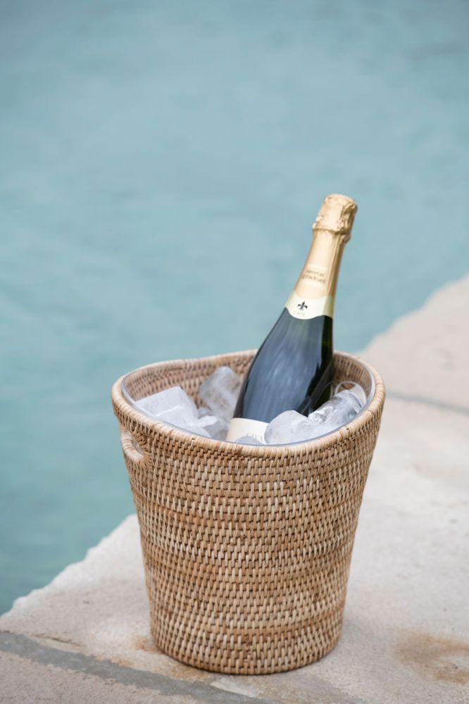 Cutlery set - MS24128 Rattan champagne bucket 36.5x27x37 cm - ANDREA HOUSE