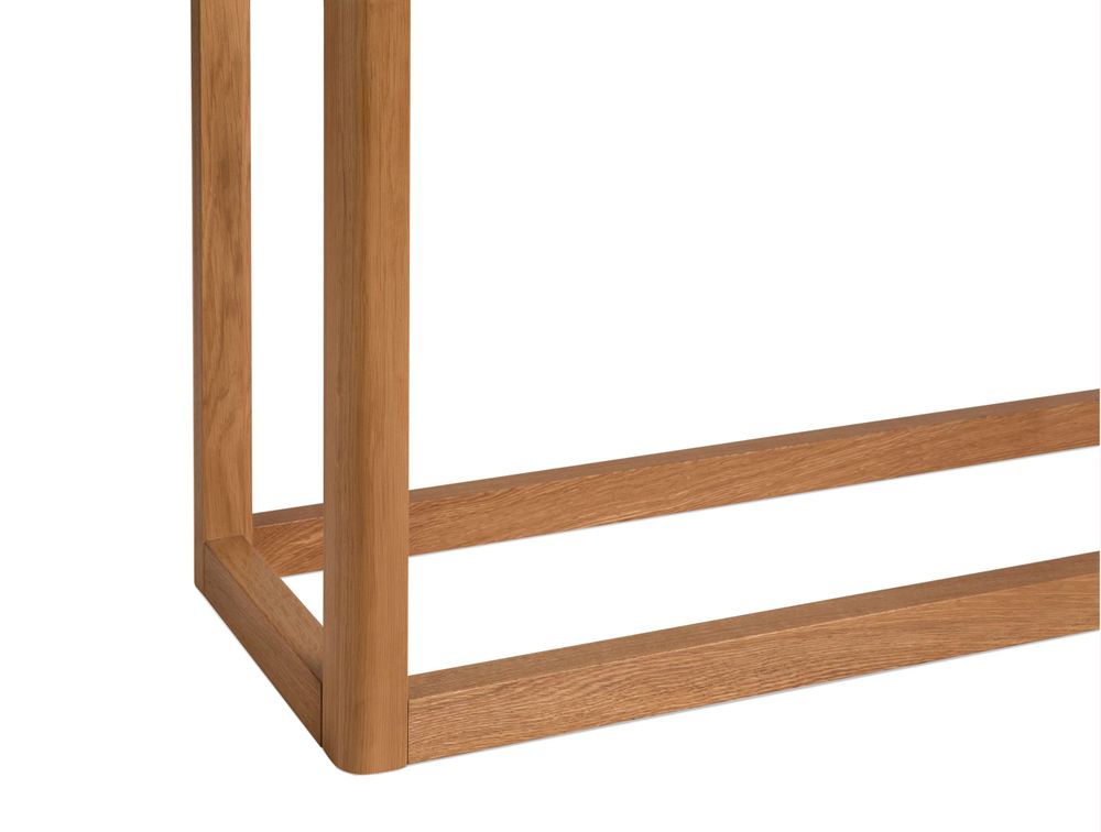 Consoles - MU24010 Console en bois de chêne et verre 100x32x75 cm - ANDREA HOUSE