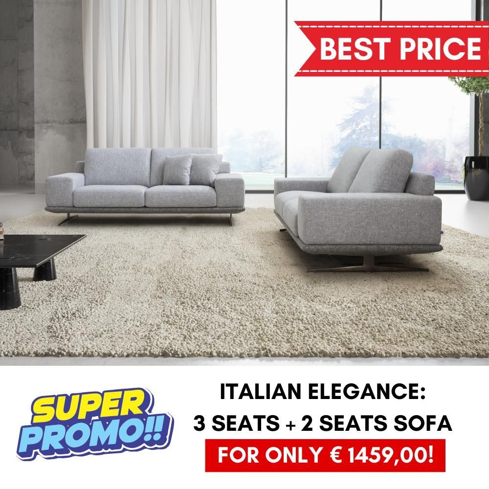 Canapés pour collectivités - Offre Limitée : Duo de Canapés - 3 Places + 2 Places, 1459€! CAPRI - MITO HOME
