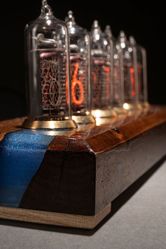 Clocks - Nixie clock: The IN14BLUE No. 01 - NIXIEFAB FRANCE