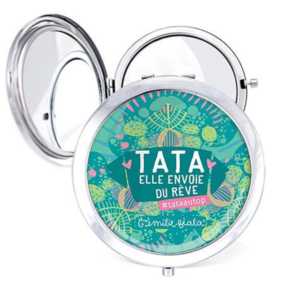Miroirs - Miroir de poche Kaléidoscope Tata - Argent - LES JOLIES D'EMILIE