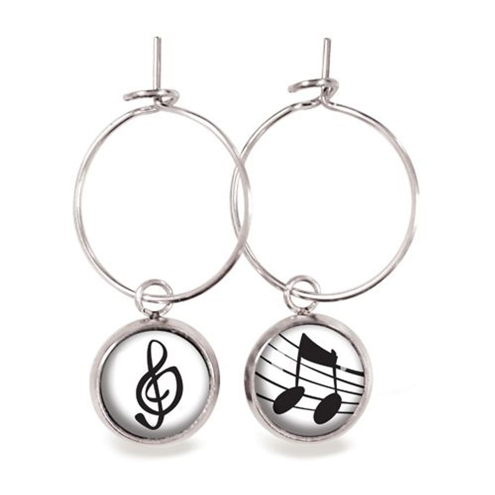 Kids accessories - Nomade Créoles Clé de Sol / Note de Musique - Silver - LES MINIS D'EMILIE